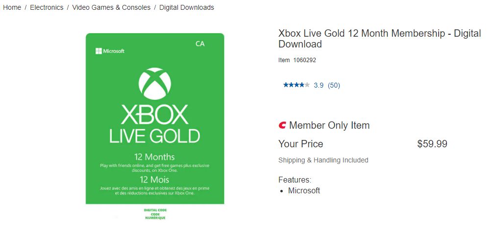 Costco 24 Month Xbox Live Cheaper Than Retail Price Buy Clothing Accessories And Lifestyle Products For Women Men - roblox gift card costco canada