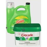 Finish Cascade or Cascade Action Pacs Gain Laundry Detergent or Flings 