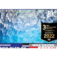 Samsung 75" Neo QLED 8K Quantum HDR 64X TV