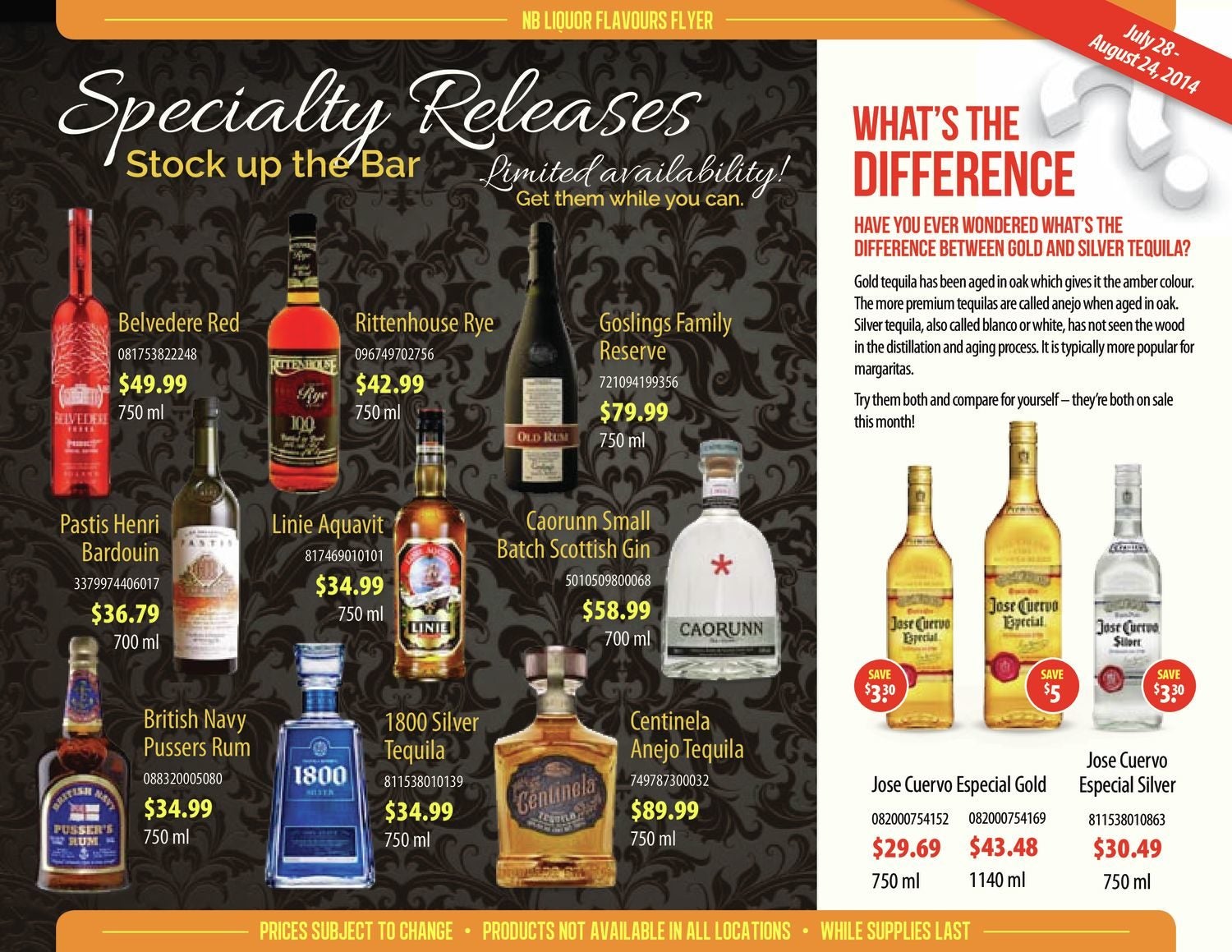 Jose cuervo especial Gold* 750ml (082000754152)