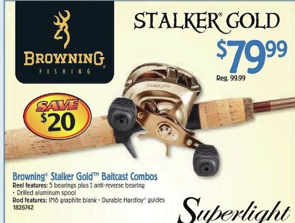 Bass Pro Shops: Browning Fishing Stalker Gold Rod and Reel Baitcast Combos  