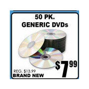 Generic Rewritable DVDs, 50-pack - $7.99 (43% off)