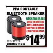 PPA Portable Bluetooth Speaker - $14.99