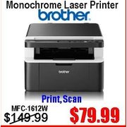 Brother MFC-1612W Monochrome Laser Printer - $79.99