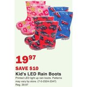 Kid's LED Rain Boots - $19.97 ($10.00 off)