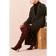 Ruched Faux Suede Thigh-high Boots - $22.95 ($22.95 Off)