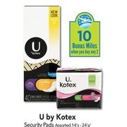 U by Kotex Security Pads / Lightdays Liners - Starting at $3.99
