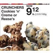 Crunchers Cookies 'n' Creme Or Reese's - $9.12/lb