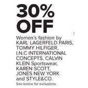 Women's Fashion by Karl Lagerfeld Paris, Tommy Hilfiger, I.NC. International Concepts, Calvin Klein Sportswear, Karen Scott, JJone