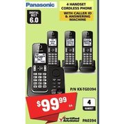 Panasonic 4 Handset Cordless Phone With Caller ID & Answering Machine - $99.99