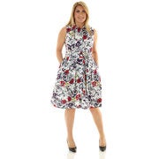 White Floral Cotton Fit & Flare Dress - $19.99 ($69.91 Off)