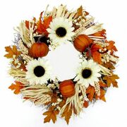 22-Inch Sunflower Berries And Pumpkin Spiral Vine Wreath In Rust/cream - $16.49 ($11.00 Off)