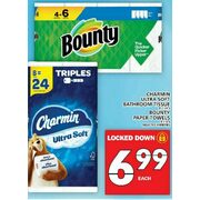 Charmin Ultra Soft Bathroom Tissue Bounty Paper Towels - $6.99