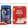 Red Rose Tea, Folgers or Maxwell House Instant Coffee - $3.99