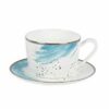 Olivia & Oliver® Harper Splatter Platinum Teacup And Saucer In Aqua - $18.99 ($12.50 Off)