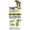 Ryobi 2-Piece 18V One+ HP Compact Brushless Hammer Drill and impact Kit  - $249.00